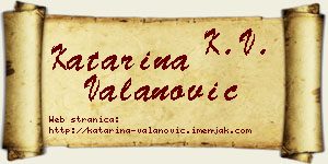 Katarina Valanović vizit kartica